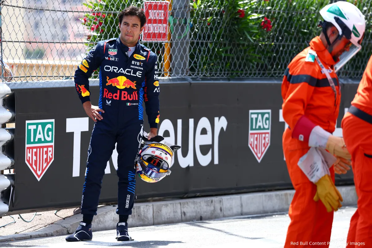 sergio perez red bull racing crash monaco 13