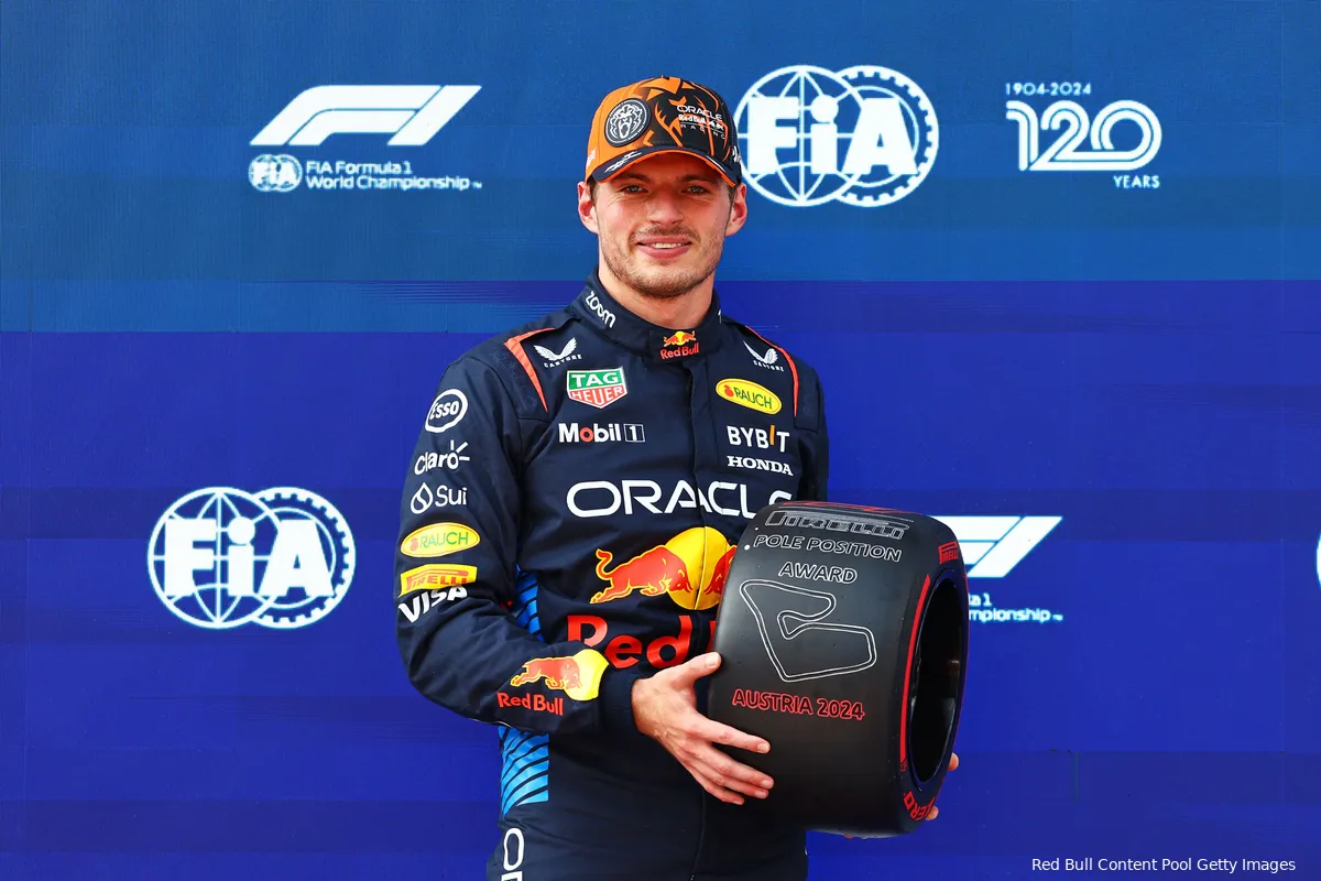 max verstappen kwalificatie oostenrijk pole award band 2024