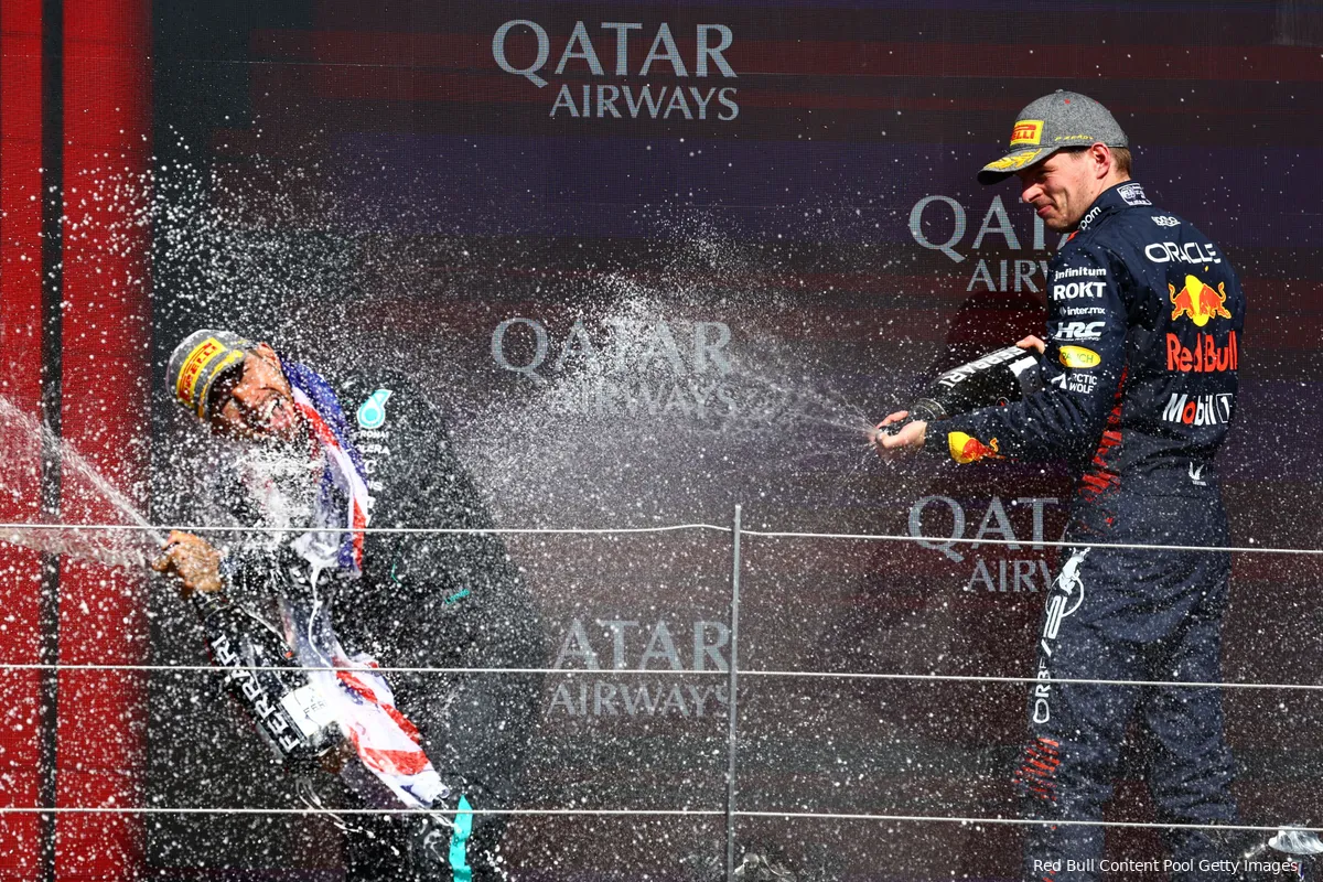 max verstappen silverstone groot brittannie engeland lewis hamilton podium 2