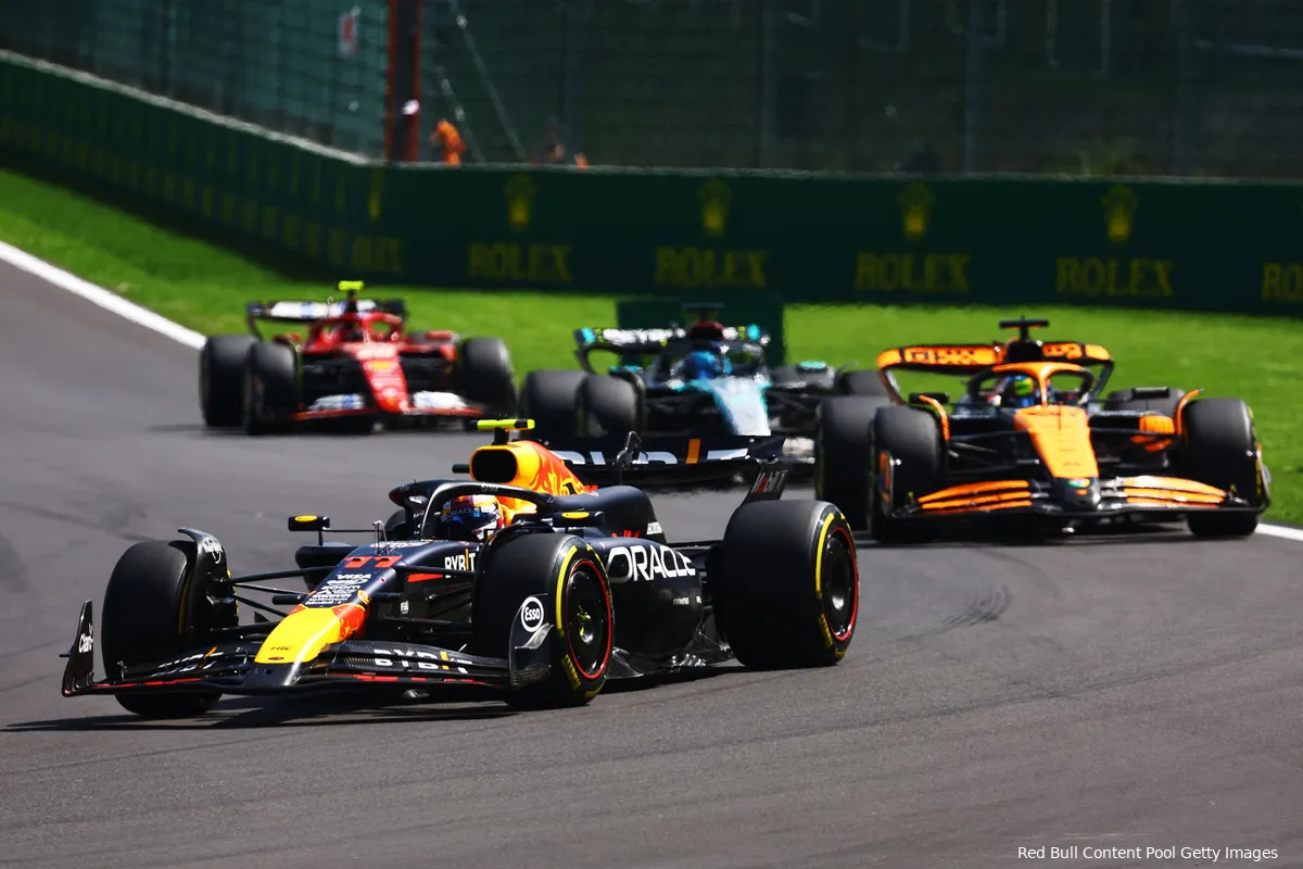 sergio perez racedag belgie 2024 redbullracing lando norris oscar piastri george russell