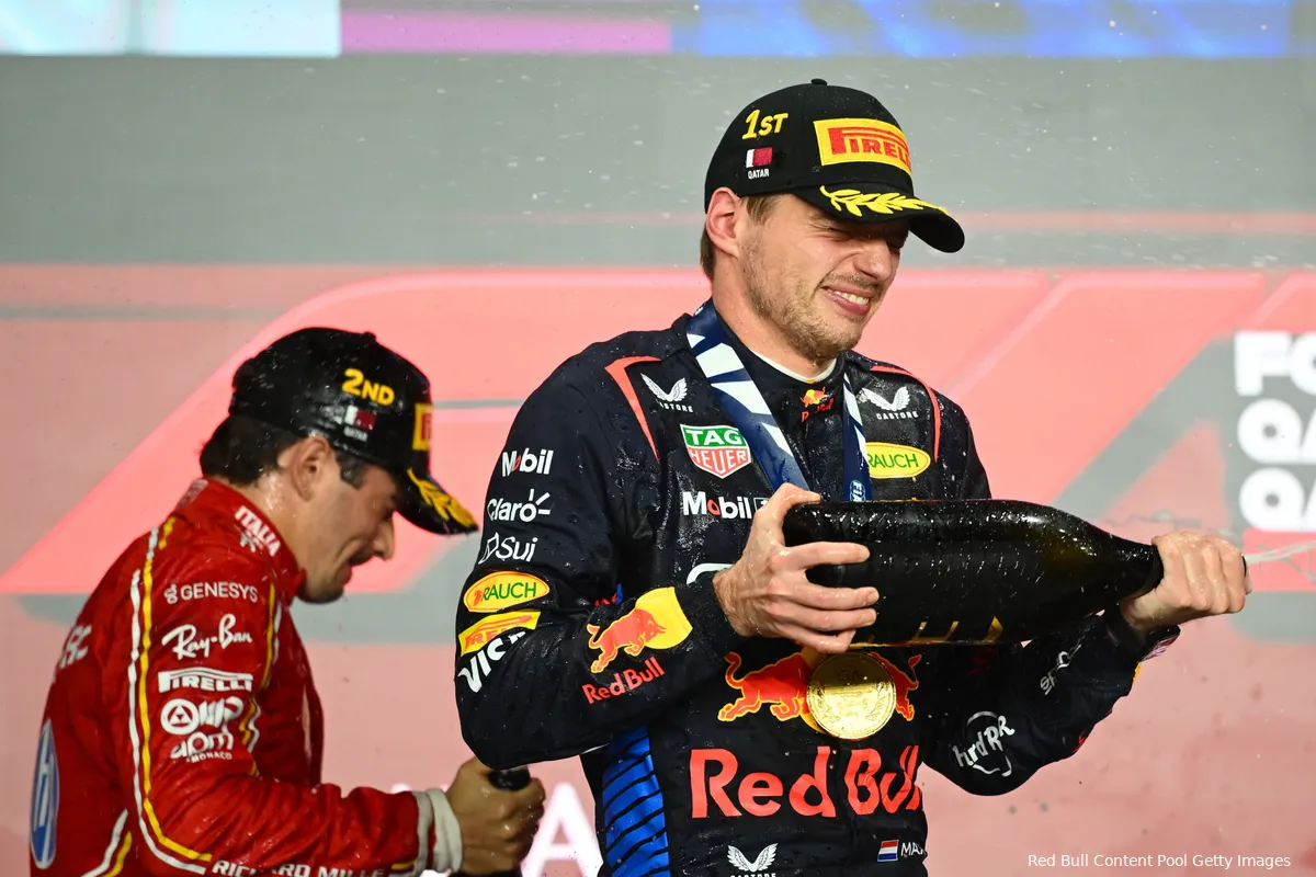 max verstappen red bull racing qatar win zege podium 12 charles leclerc