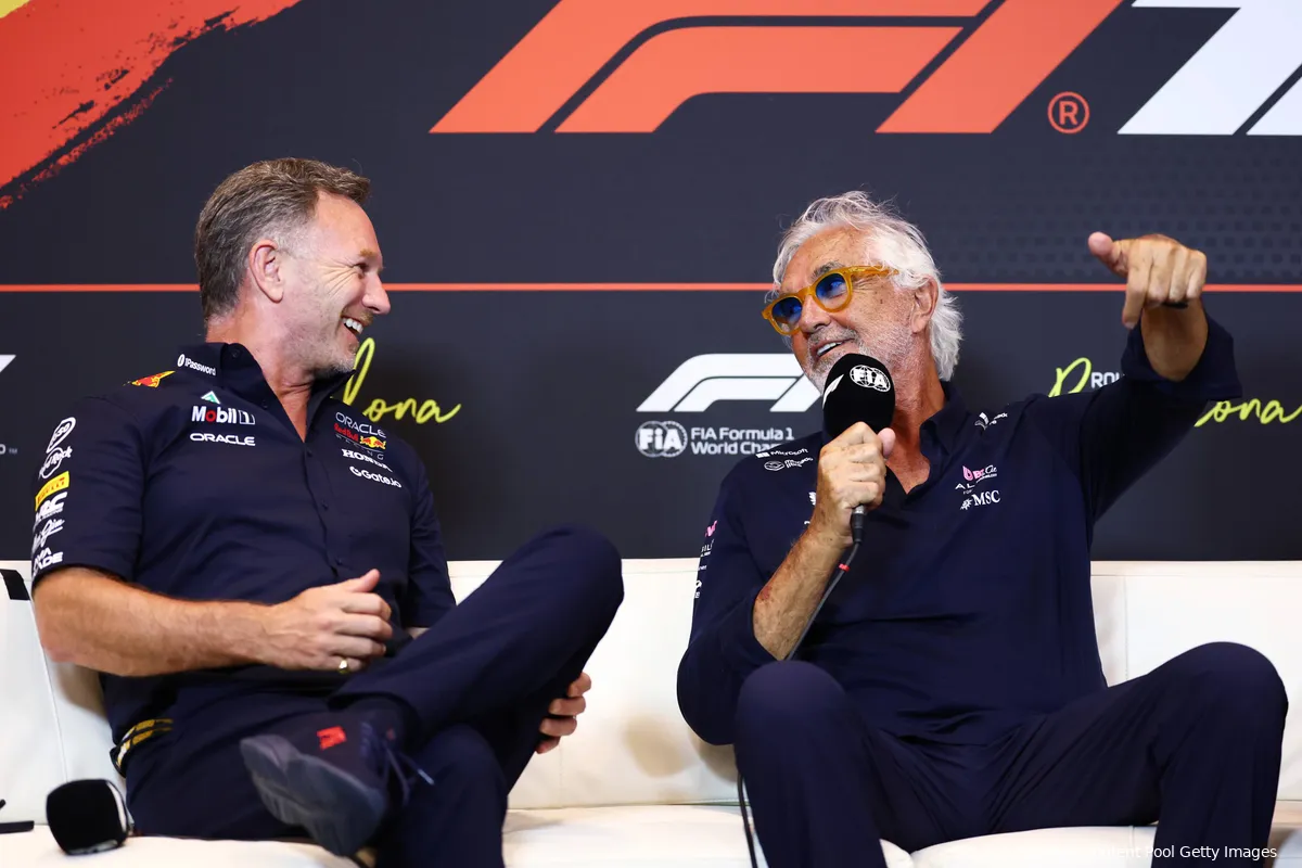 christian horner red bull racing gp spanje 2025 vrijdag flavio briatore alpine persconferentie 3