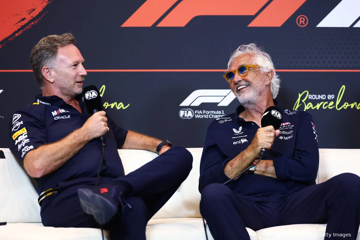 christian horner red bull racing gp spanje 2025 vrijdag flavio briatore alpine persconferentie 4