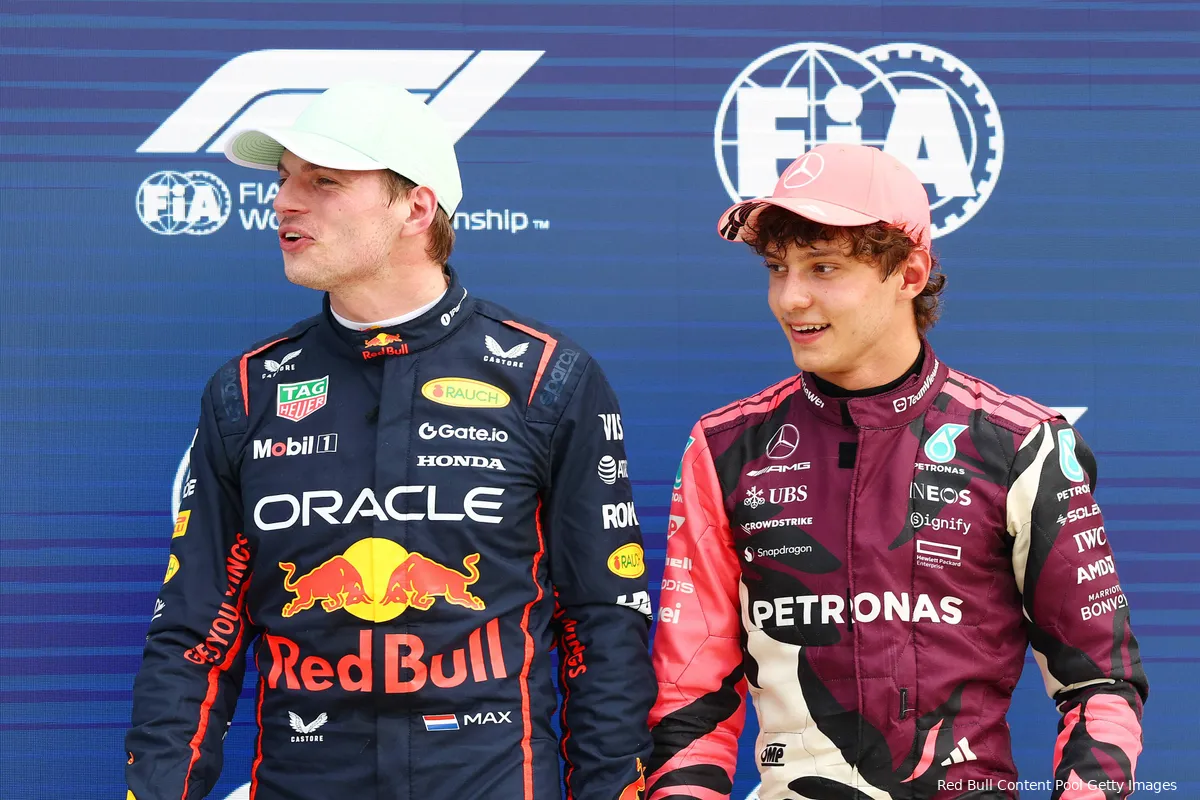 red bull racing max verstappen mercedes andrea kimi antonelli poleposition gp miami 2025 zaterdag