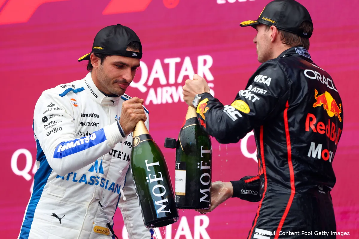 max verstappen red bull racing gp azerbeidzjan 2025 zondag carlos sainz podium williams 2