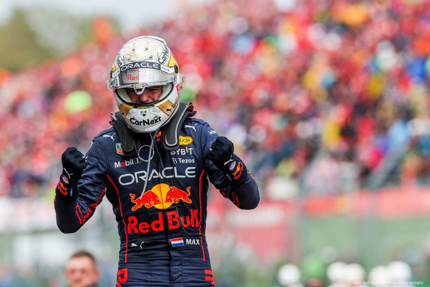 verstappen wint imola 2022 juicht