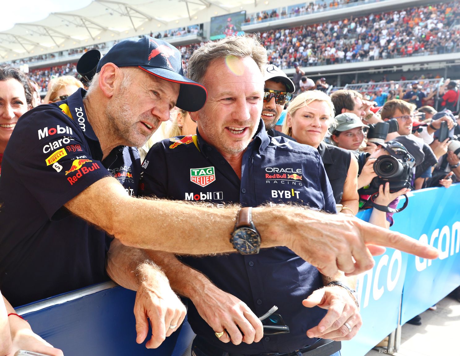 Christian Horner en Adrian Newey werken al jaren succesvol samen. 