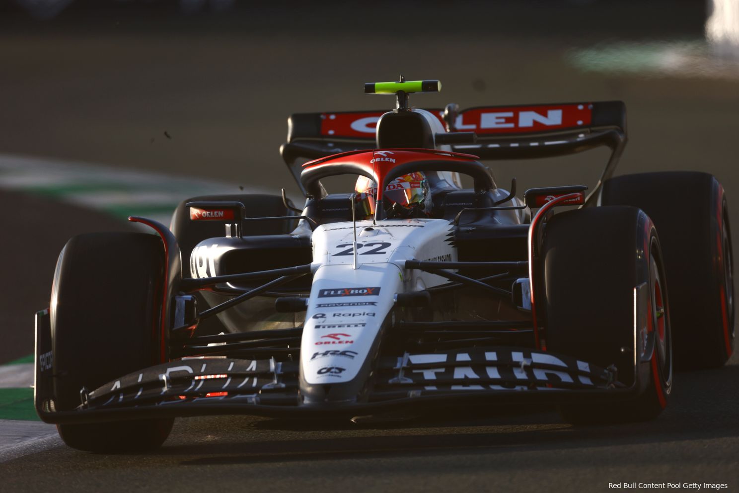 Yuki Tsunoda in zijn AlphaTauri, GP Saoedi-Arabië 2023, kwaliicatie (Foto:
Red Bull Content Pool / Getty Images)