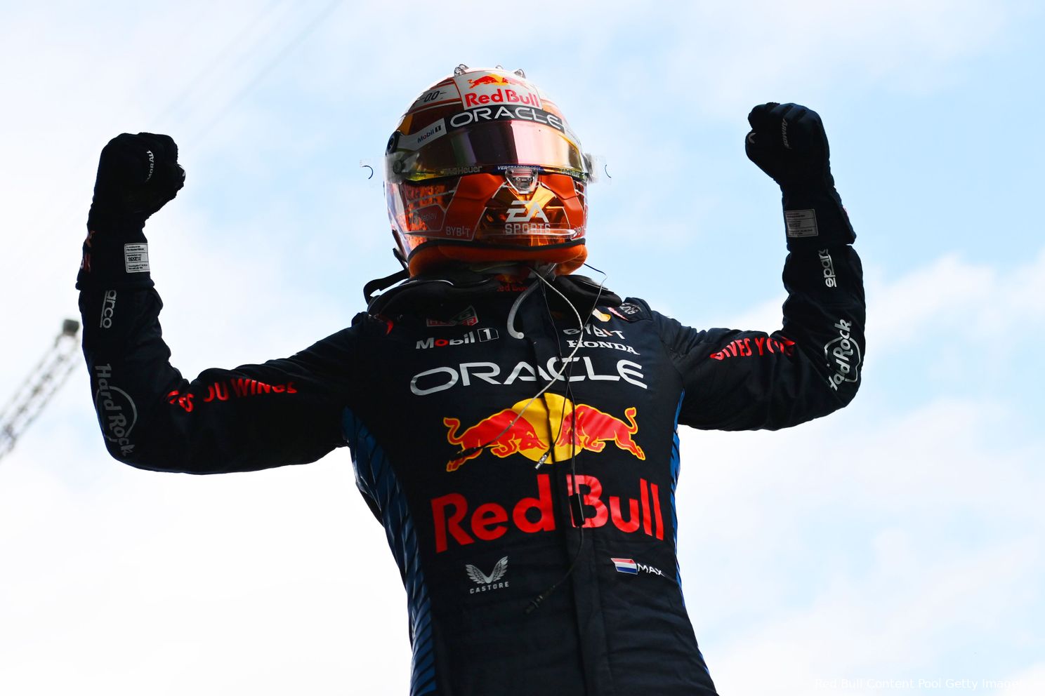 max verstappen zege spierballen juich spanje