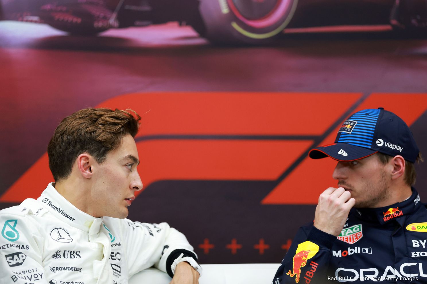 max verstappen george russell persconferentie qatar zaterdag f1