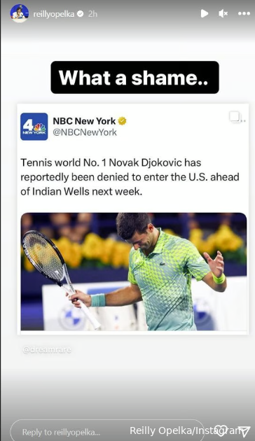 "What a shame": Opelka reacts to Djokovic being denied entry to US for Indian Wells