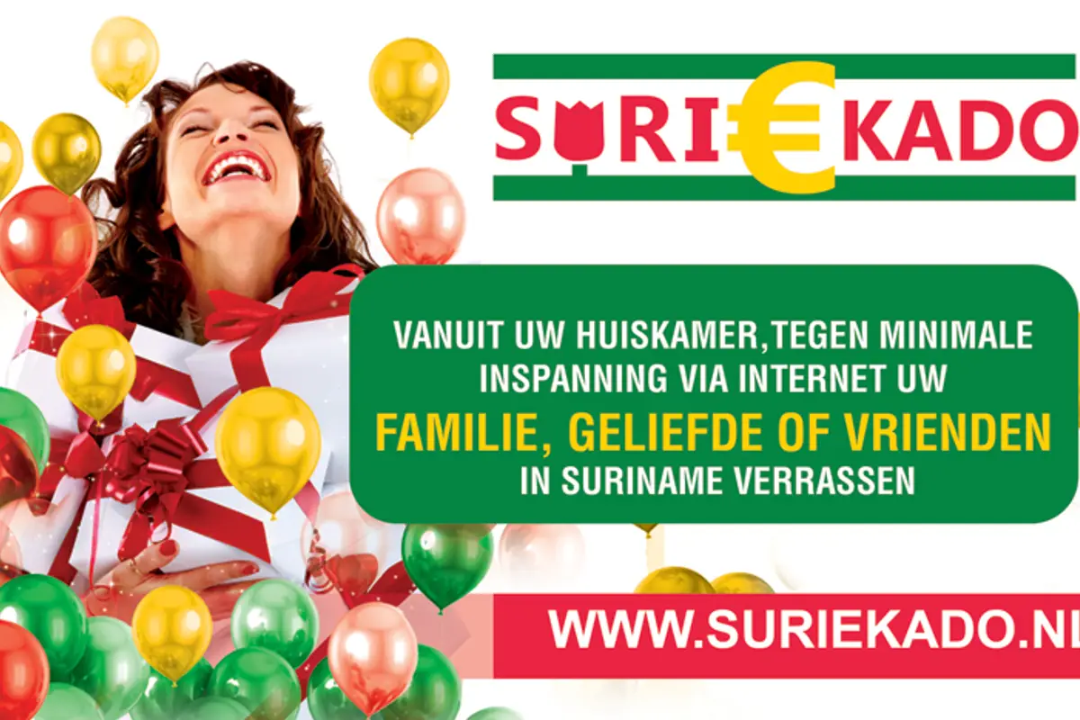 Verras vrienden of familie in Suriname met Suriekado!