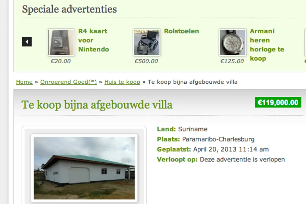 Verkoop uw huis of perceel via SuriTrade.com