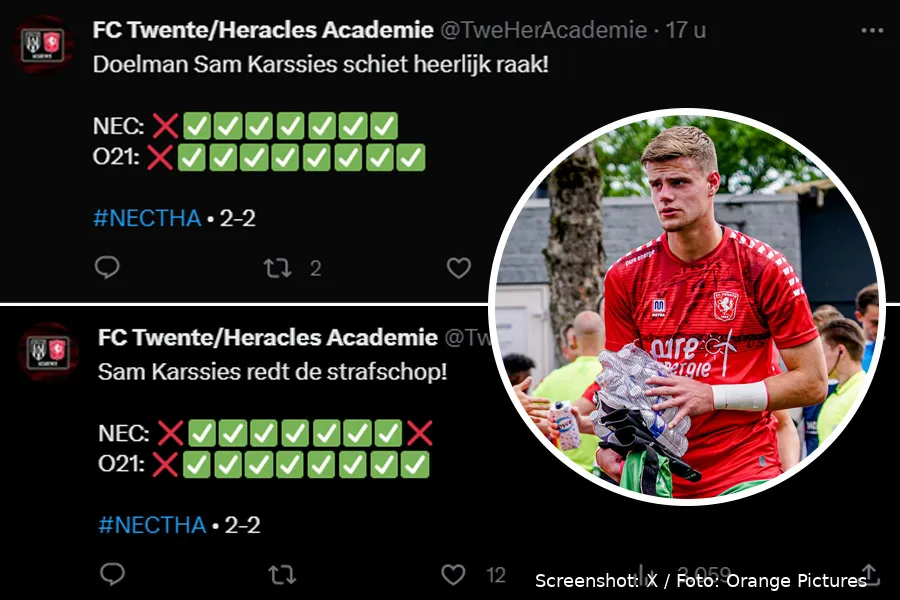 Bijzonder: Doelman Karssies raakt én stopt strafschop en bekert door met Onder 21