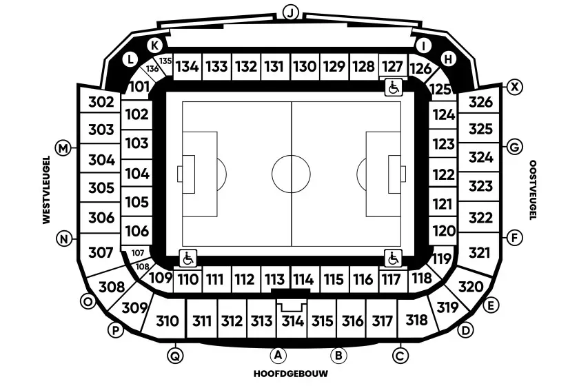 Dit gebeurt er met de Vak P-tribune nu alle stoeltjes zijn verwijderd (en opgehaald)
