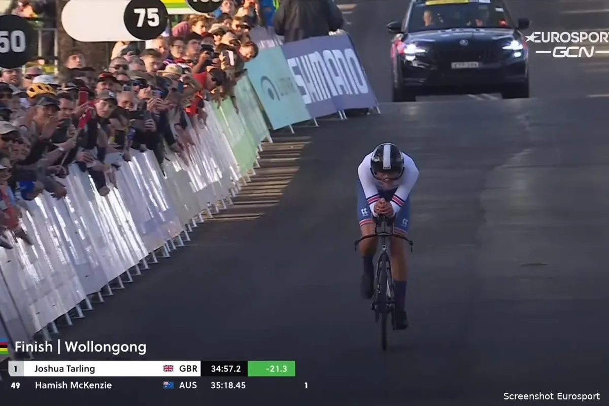 INEOS-aanwinst Tarling knalt naar tweede Britse goud op WK tijdrijden junioren