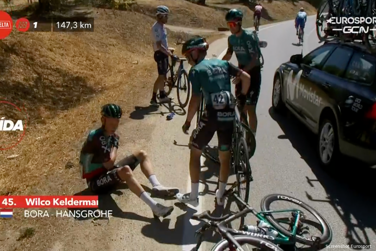 🎥 Kelderman gaat al na enkele kilometers tegen de grond in koninginnenrit Vuelta