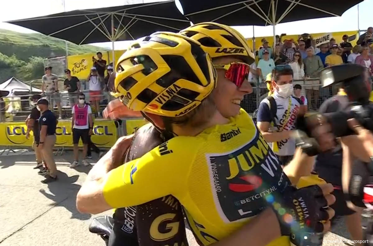 Jumbo-Visma juicht ingetogen, uit respect voor Pogacar: 'Hebben superveel respect voor hem als tegenstander'