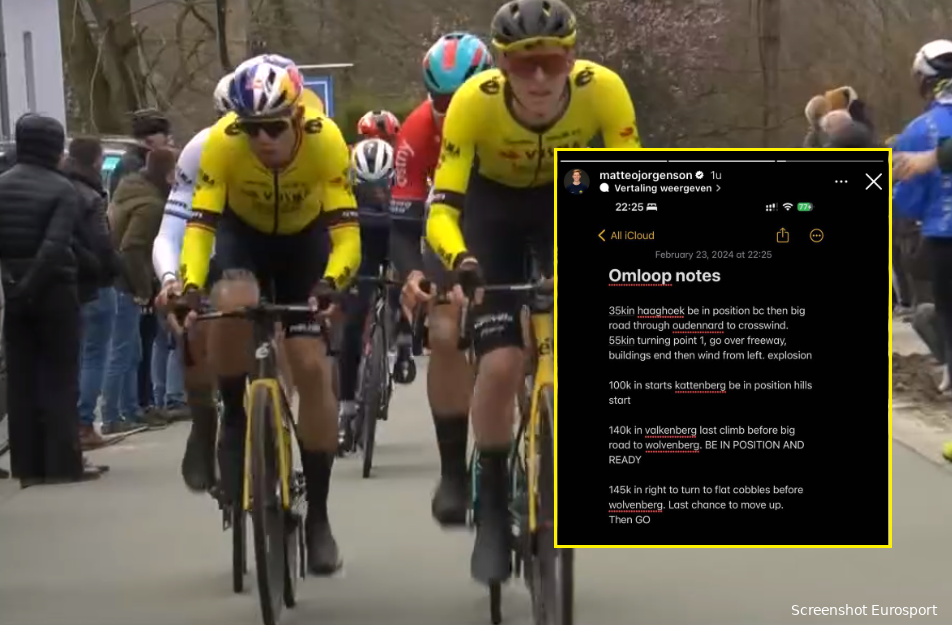 De cruciale iPhone-notities van Visma | Lease a Bike-spil Matteo Jorgenson voor Vlaamse Ardennen-mayhem