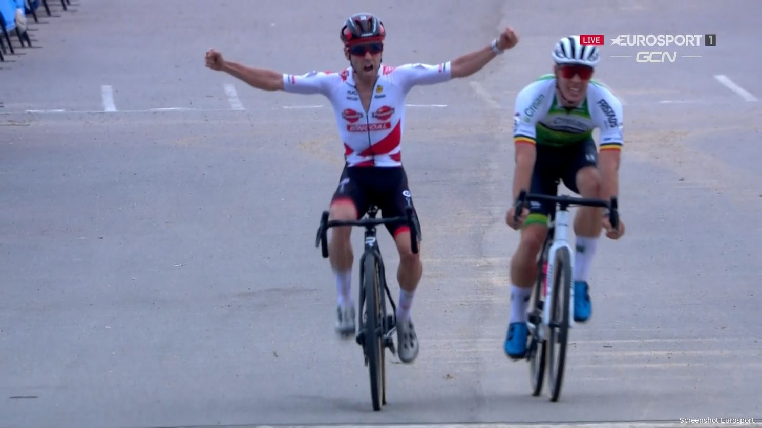 Iserbyt (links) en Sweeck vochten dit jaar al meer fraaie duels uit. Hier won Iserbyt de Wereldbeker in Arkansas. 