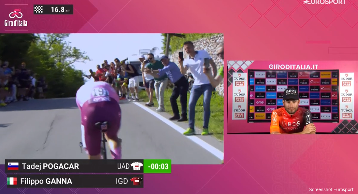 Pogacar legt uit hoe hij 2.44 (!) van zijn 3.41 voorsprong pakte in Giro-tijdritten: 'En heb nog veel marge'