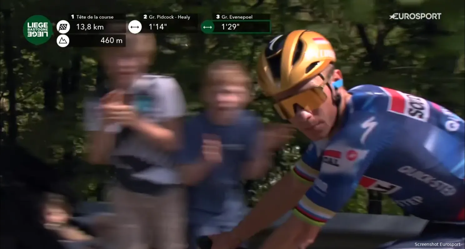 Ten Dam ziet Evenepoel door Pogacar terug op aarde komen in Luik-Bastenaken-Luik: 'Hij viel keihard van zijn roze wolk af'