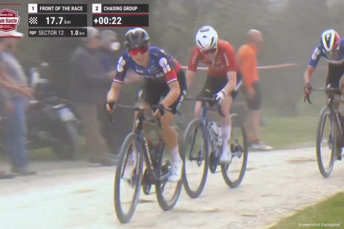 Pieterse met strak gezicht, opnieuw ereplaatsen Fenix-Deceuninck in Strade Bianche: 'Hoopten dat Puck mee kon'