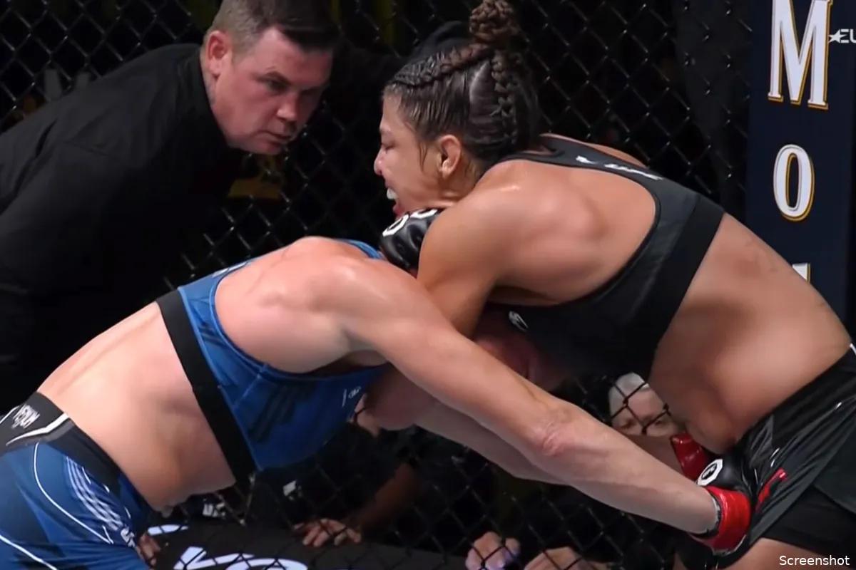 🎥 Sensatie! UFC-ster Holly Holm staand gewurgd door Mayra Bueno Silva