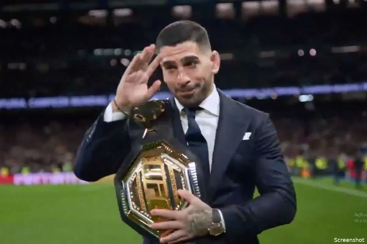 🎥 UFC Kampioen Ilia Topuria steelt de show bij Real Madrid wedstrijd