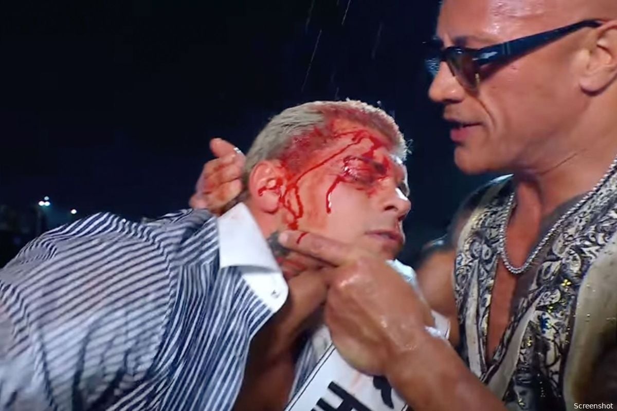 The Rock mishandeld Cody Rhodes in backstage video en gooit script omver
