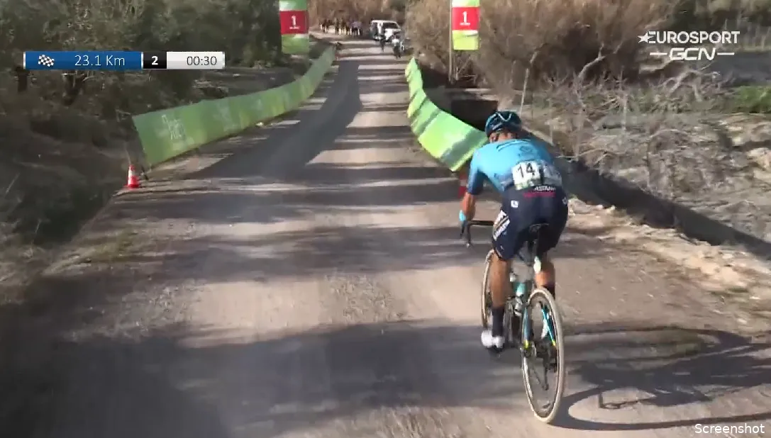 Gravelkoning Lutsenko soleert naar overwinning in Spaanse Strade Bianche