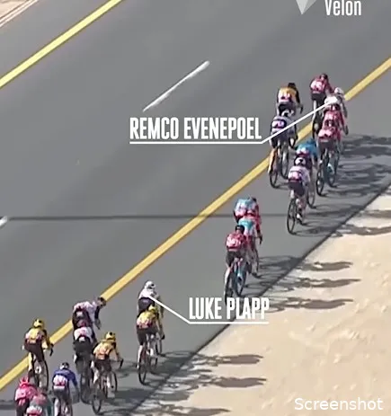 🎥 Nieuwe beelden waaierslag: onevenaarbare Evenepoel en machtige Plapp en Kooij