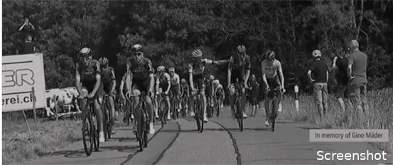 Peloton in tranen: emotionele Gino Memorial Ride ter nagedachtenis aan Mäder met Bahrain voorop