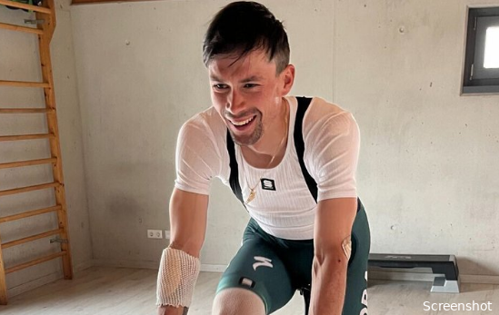 📸 Primoz Roglic zit opnieuw lachend op de fiets, vriendin Oumi verwent Remco Evenepoel na operatie met koffiekoeken