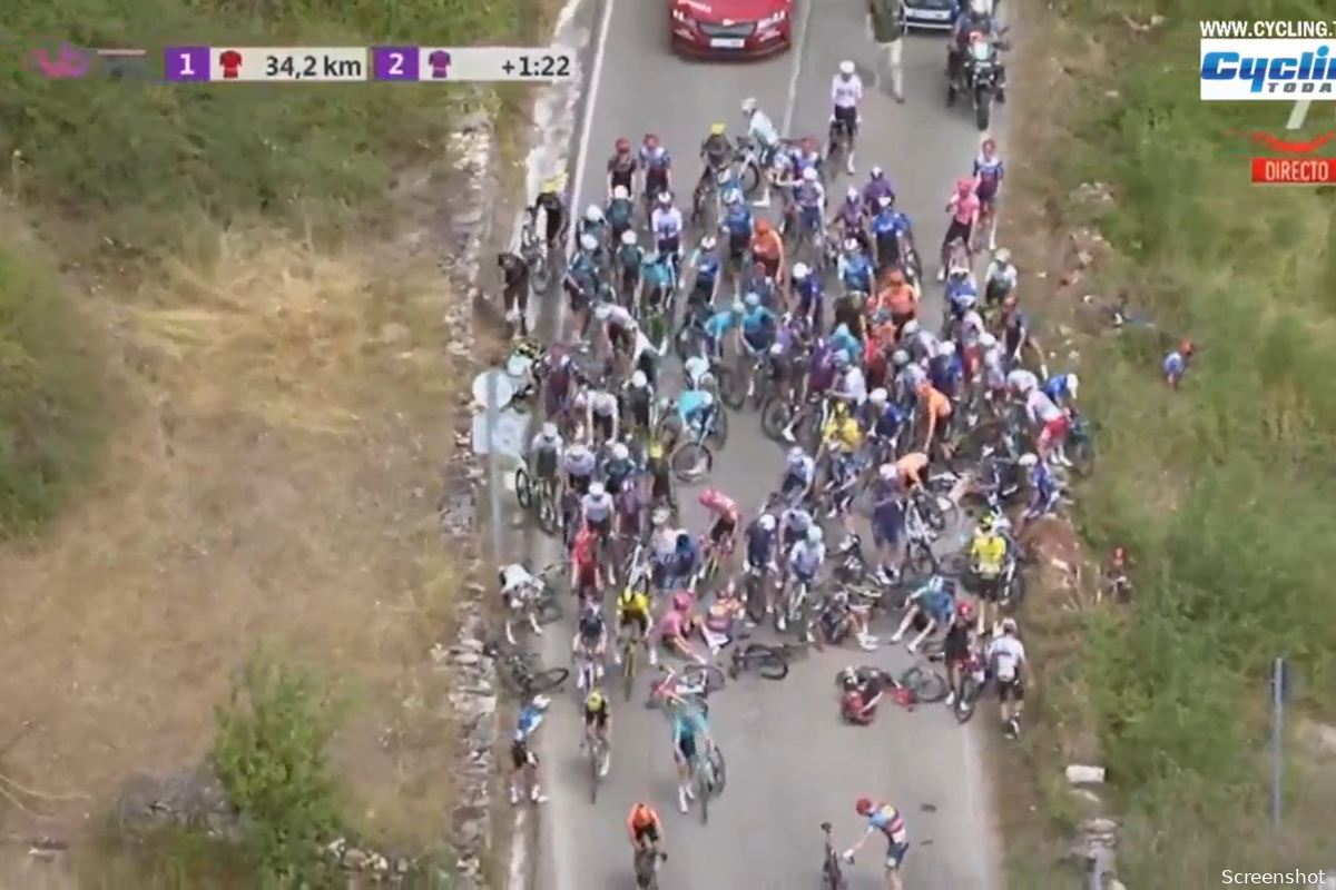 Geoghegan Hart and Quintana injured after heavy crash in Burgos, Visma | LAB loses Tulett in early crash!