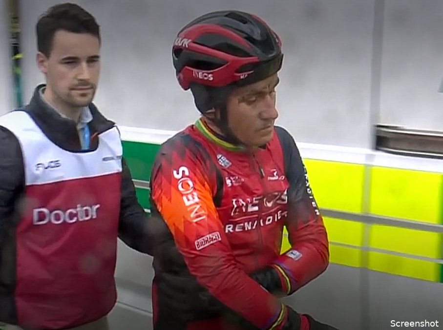 Michal Kwiatkowski verdween uit de koers na een valpartij