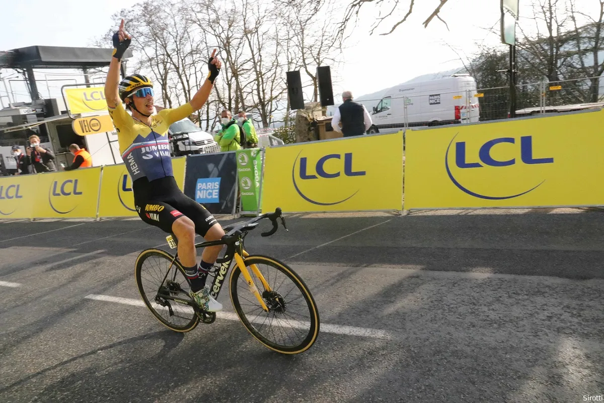 Roglic in slotmeters over arme vluchter Mäder heen naar derde etappezege Parijs-Nice