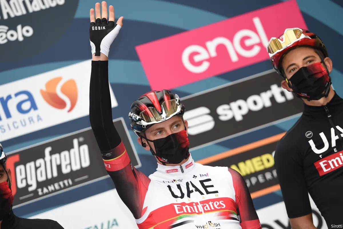 Pogacar ondanks fors verlies tevreden met tijdrit: 'Goede training voor de Tour'