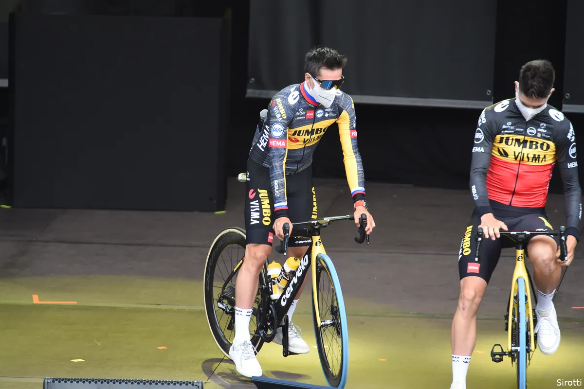 Jumbo-Visma tevreden over verloop tweede etappe: 'Roglic en Pogacar zijn aan elkaar gewaagd'