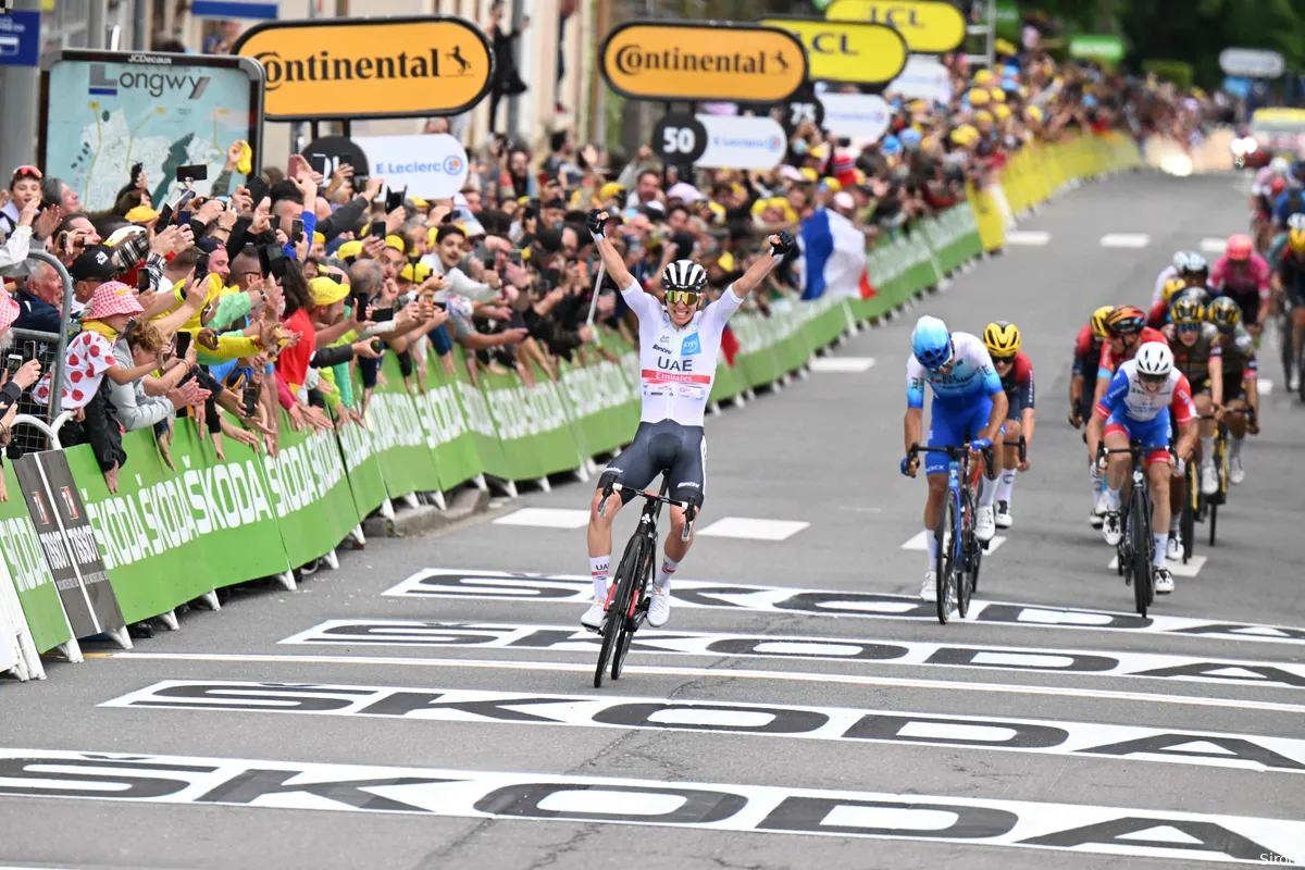 Pogacar verpest wervelende dag Van Aert en slaat dubbelslag na geweldige sprint in Longwy
