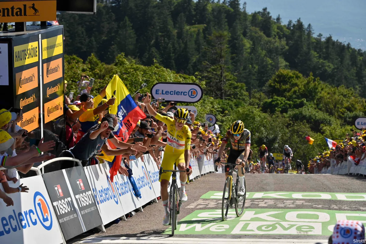 Pogacar klopt Vingegaard in de slotmeters na nagelbijtende finale op La Planche des Belles Filles