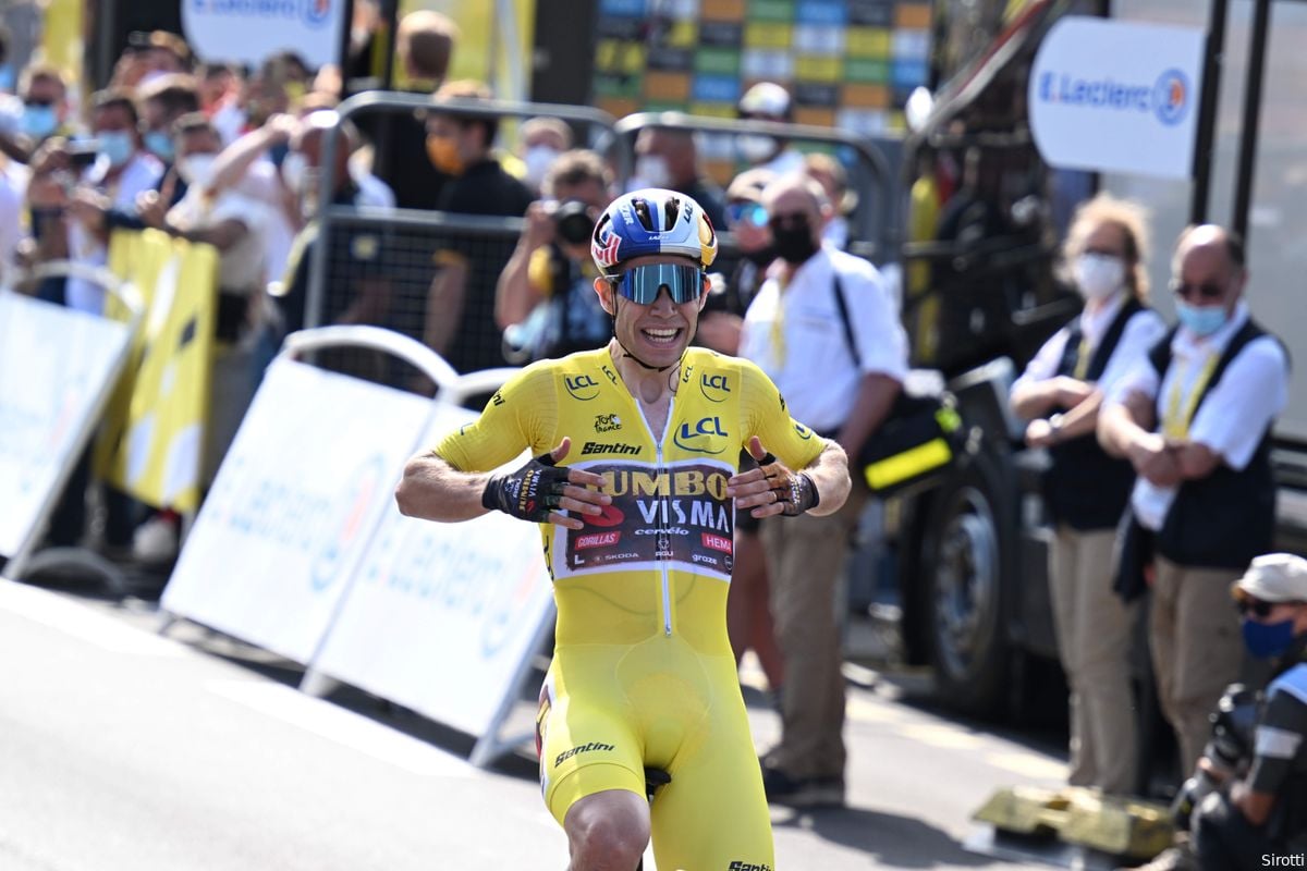 Wout van Aert rekent fenomenaal af met tweede plekken en wint vierde etappe in Tour de France