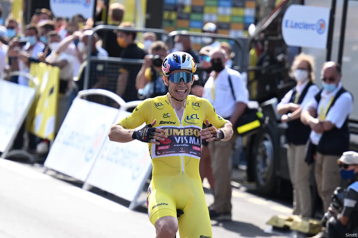 Wout van Aert rekent fenomenaal af met tweede plekken en wint vierde etappe in Tour de France