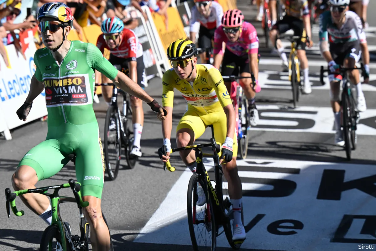 Van Aert en Pogacar bij de tien genomineerden voor meest strijdlustige renner van de Tour