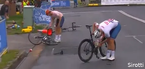 🎥 Gladde WK-wegen: Nederlandse en Belgische junioren-favorieten vallen samen met tijdritkampioen uit