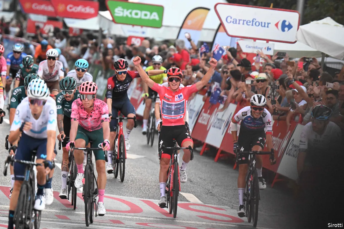 Evenepoel glimt van oor tot oor na Vueltazege: 'Nu daalt het besef pas echt in'