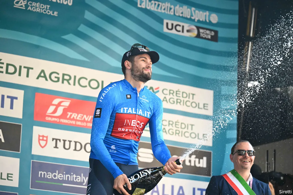 Ganna, die 500 Zwitserse frank lichter is door boete, heeft 'crossed fingers' voor rit naar Tortoreto