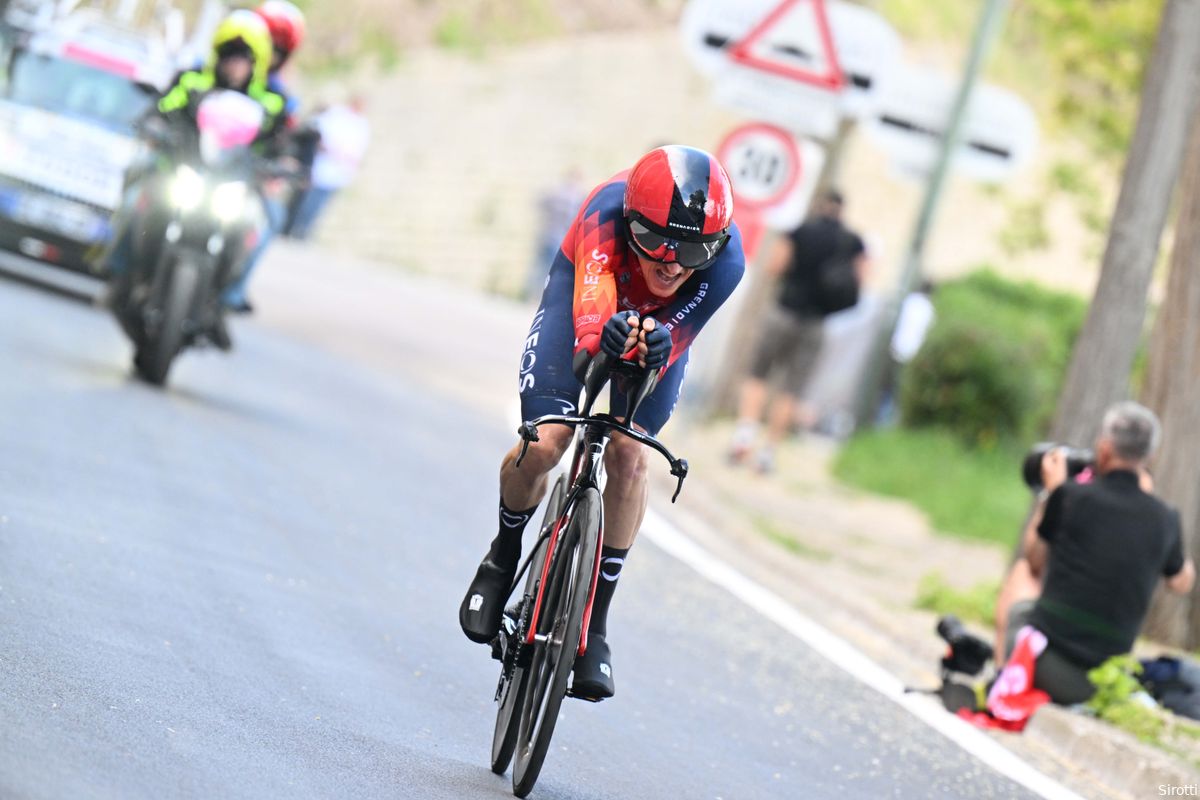 Thomas baalt na verlies van een seconde: 'Vierde keer dat ik tweede word in een Giro-tijdrit'