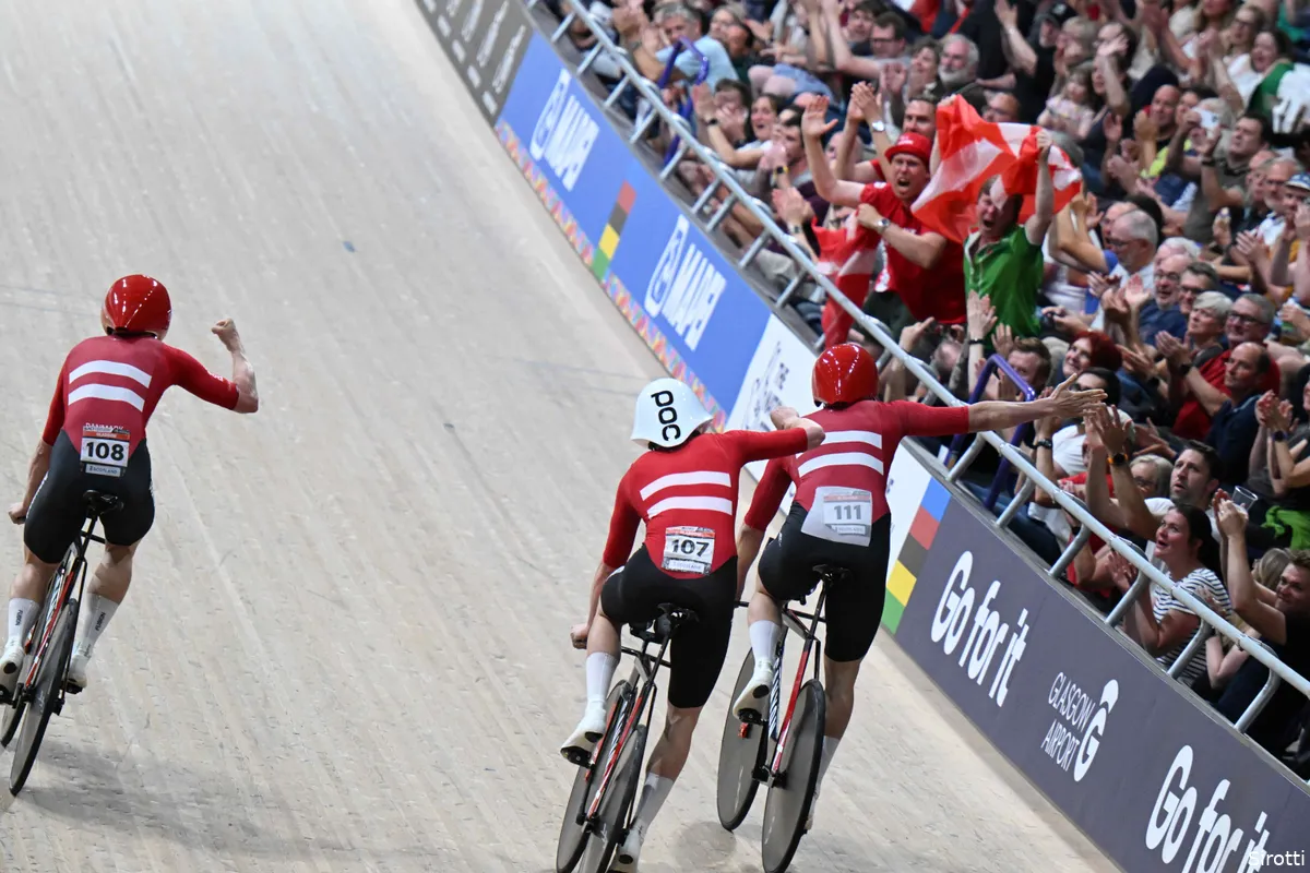 Denemarken klopt Italië (Ganna) op Ploegenachtervolging, Groot-Brittannië juicht bij de vrouwen
