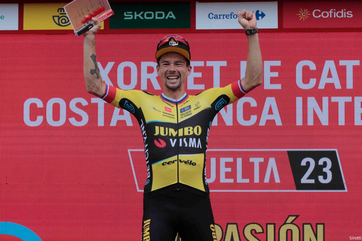 Roglic grapt en grolt na ritzege in Vuelta: 'Misschien hebben we straks nog meer kopmannen'